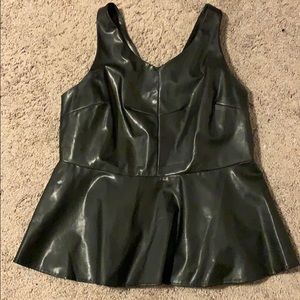 Forever 21+ Faux Leather Peplum Tank